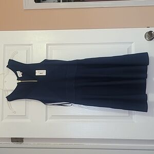 Milly of New York Fit & Flare Navy Blue Knit Sleeveless Dress SZ MEDIUM
